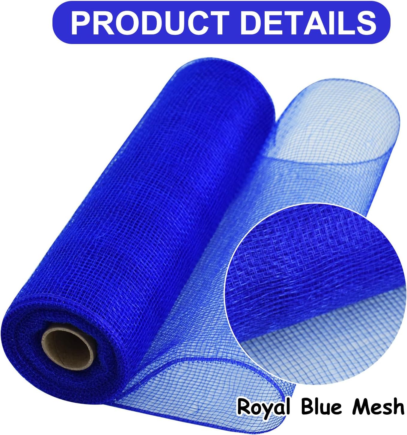 TONIFUL 2 Rolls 10 Inch Royal Blue Decorative Mesh Ribbbon Rolls, Fabric Mesh for Mesh Wreath Supplies, Front Door Wreath Crafts Tree Decor Christmas NewYears Halloween Decoration (10 yds/roll) - Crafty Corner