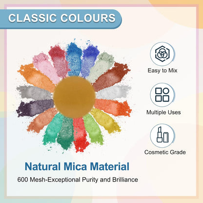 uxcell 10g/0.35oz Cosmetic Grade Mica Powder, 600 Mesh Mica Powder Natural Resin Epoxy Pigment Powders for Casting Resin, Candle Dye, DIY Nail Polish and Lip Gloss, Ochre