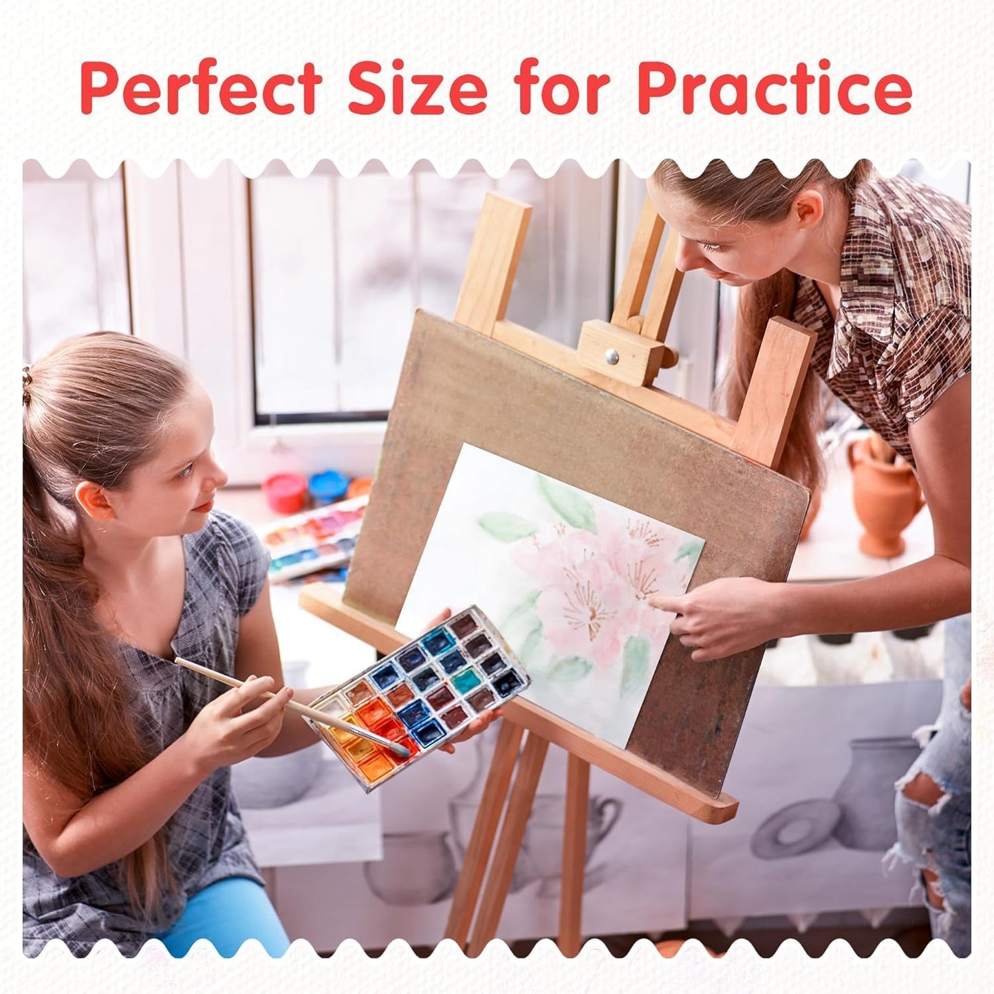 FIXSMITH Canvas Boards for Painting 8x8 Inch, Super Value 24 Pack Paint Canvases, White Blank Canvas Panels, 100% Cotton Primed, Painting Art Supplies