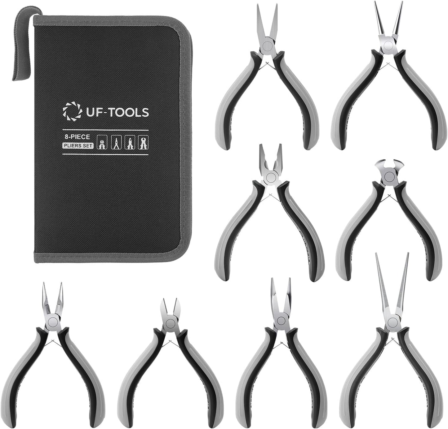 SOONAN 8 Pieces Mini Pliers Set, Jewelry Making Tools with Needle Nose Pliers, Wire Cutters, Round Nose Pliers, Bent Nose Plier - Crafty Corner