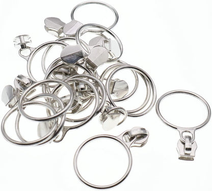 Leekayer #5 Silver Metallic Nylon Coil Zippers by The Yard Bulk 10 Yards Beige Zipper Tape with 25pcs Silver Ring Pull Sliders for DIY Sewing Tailor Craft Bag(Beige)
