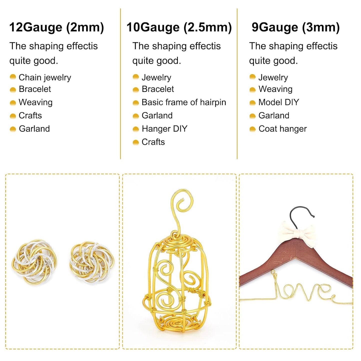 BENECREAT 20 Gauge 770FT Aluminum Wire Anodized Jewelry Craft Making Beading Floral Silver Color Aluminum Craft Wire for Flower Gardening, Gem Wrapping Jewelry Making