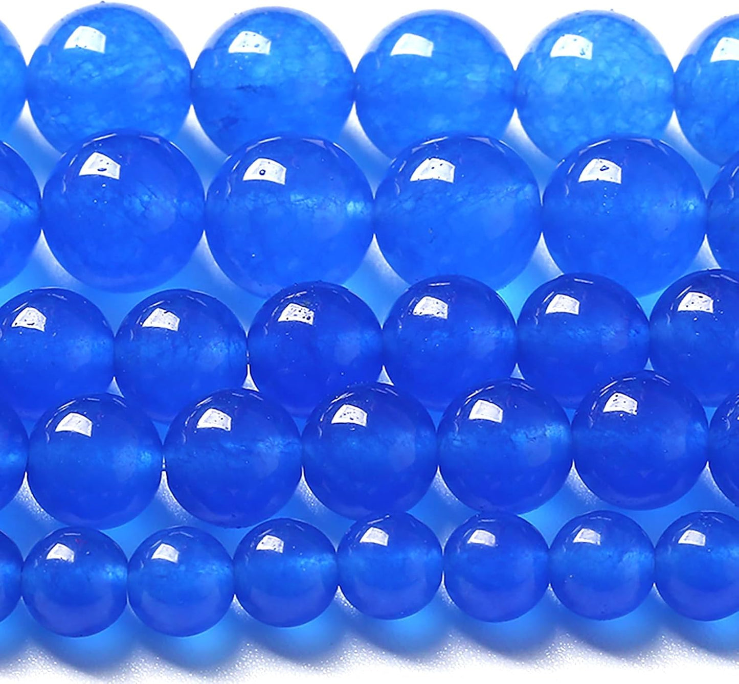 6MM Natural Purplish Blue Chalcedony Stone Beads Crystal Energy Round Loose Beads for Jewelry Making Bracelet 120pcs 2 Strands 32"
