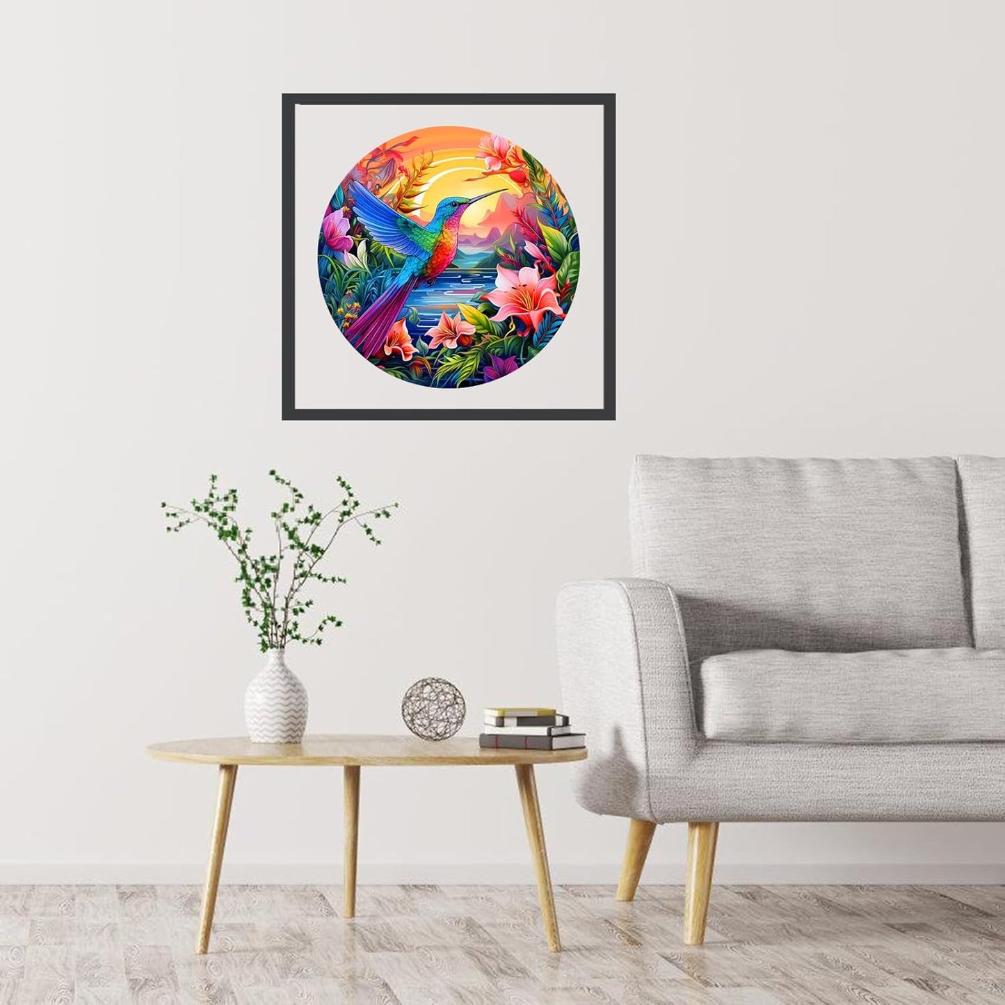 500 Pieces Puzzles for Adults, Hummingbird and Flower Wooden Puzzles,Unique Shaped Jigsaw Puzzles for Adults and Kids, Birthday Gifts Fun Challenge Family Game 16.5'' x 16.5''