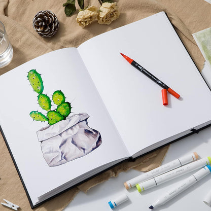 Ohuhu Mix Media Pad - 10.8"x8.3" Mixed Media Art Sketchbook, 120 llb/200 GSM Heavyweight Papers, 78 Sheets/156 Pages, PU Hardcover Mixed Media Paper Pad for Acrylic Painting Christmas Gift - Crafty Corner