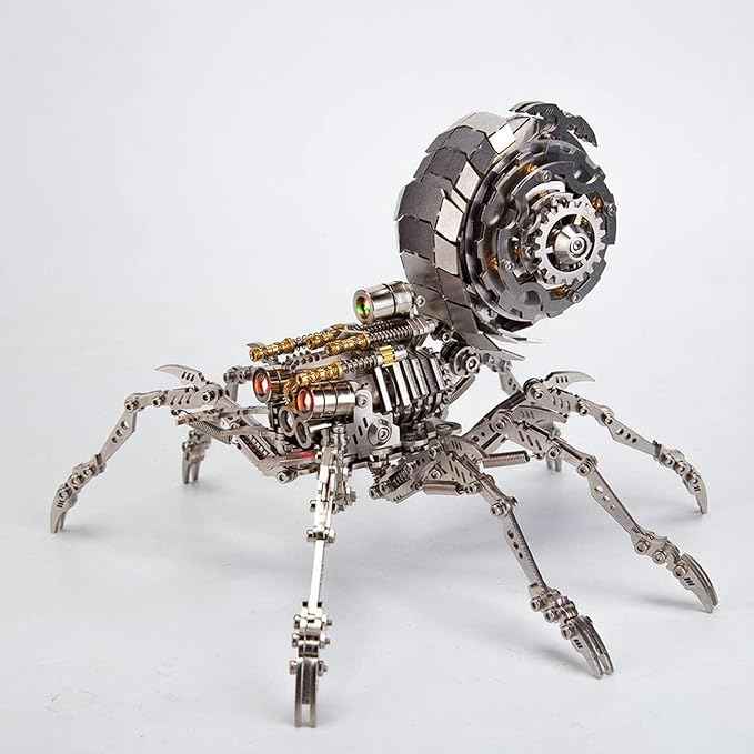 3D Metal Puzzle Mechanical Spider Model Kits, 203 Pieces 3D Stainless Steel Puzzle Jigsaw DIY Assembly Steampunk Metal Model Kits