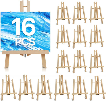 CONDA Tabletop Easel, Portable A-Frame Tripod Tabletop Easel Set for Painting Party & Displaying Canvases, Photos, Display Tripod Holder Stand for Students Kids Beginners（16 Pack 11.8 inch）