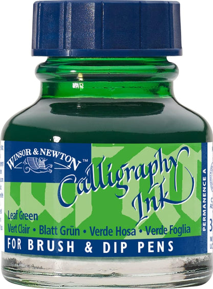 Winsor & Newton Calligraphy Ink, 30ml (1-oz) Bottle, Leaf Green - Crafty Corner