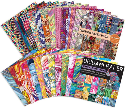 Origami Paper Kit Dobule Sided 100 Sheets 100 Colors 6 Inch Japanese Chiyo Square Easy Fold Arts Crafts DIY Handwork Origami Papers Beginner Cloth Rock Color - Crafty Corner