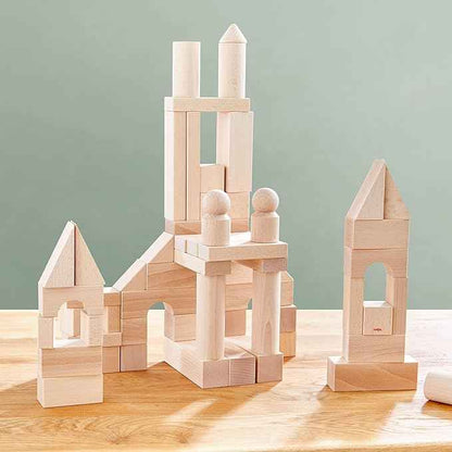 HABA Wooden Building Blocks 60 Piece Set, Ideal Toddler Blocks for & Kids Stacking Toys for Ages 1 & Up for Open-Ended Play, Made in Germany