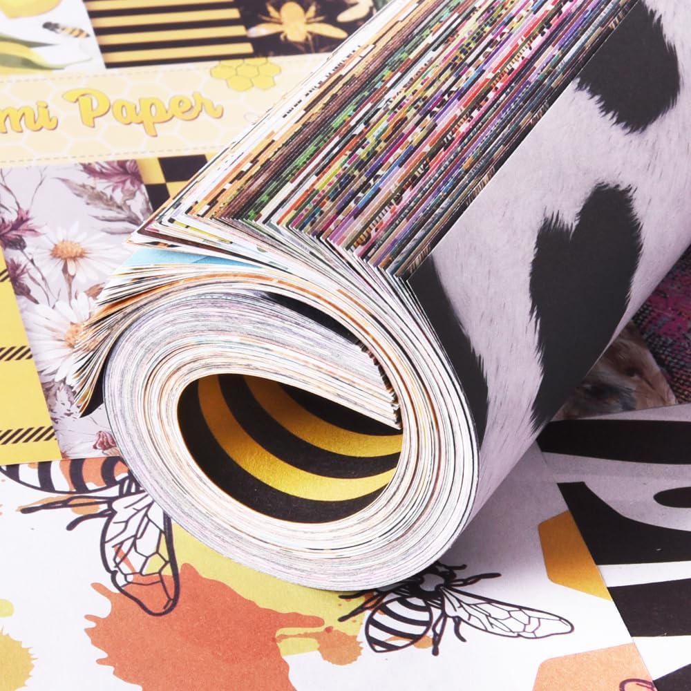 Origami Paper Kit Dobule Sided 100 Sheets 100 Colors 6 Inch Japanese Chiyo Square Easy Fold Arts Crafts DIY Handwork Origami Papers Beginner Animal Fur Bee - Crafty Corner