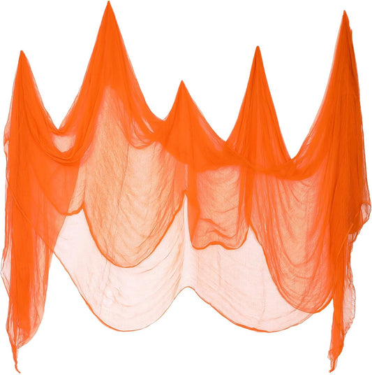 Boao Halloween Cheese cloth 85 x 394 Inch Orange Cheesecloth Roll for Crafts Large Cotton Muslin Gauze Fabric for Halloween Outdoor & Indoor Spooky Decoration