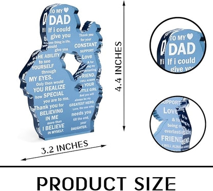Fathers Day Dad Gifts from Daughter, Best Dad Ever Gifts, Meaningful Sentimental Desk Decor, Heartfelt Sweet Keepsake, Unique Birthday Present Idea for Father, Loving Appreciation Surprise