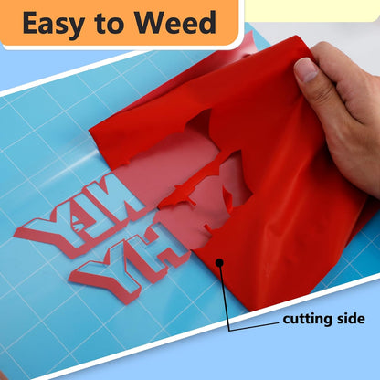 RENLITONG Matte Red Iron on Vinyl Roll - 12Inch x 13ft HTV Heat Transfer Vinyl for T-Shirt, HTV Rolls for All Cutter Machine - Easy to Cut & Weed for Heat Transfer Design