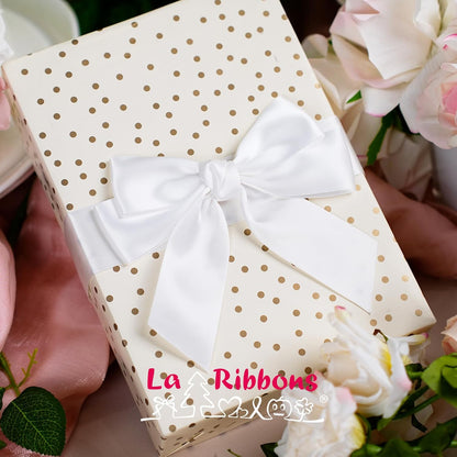 LaRibbons 1 1/2 Inch 50 Yard Double Faced Satin Ribbon,White Satin Craft Fabric Ribbon for Gift Wrapping Floral Bouquets Wedding Party Decoration - Crafty Corner