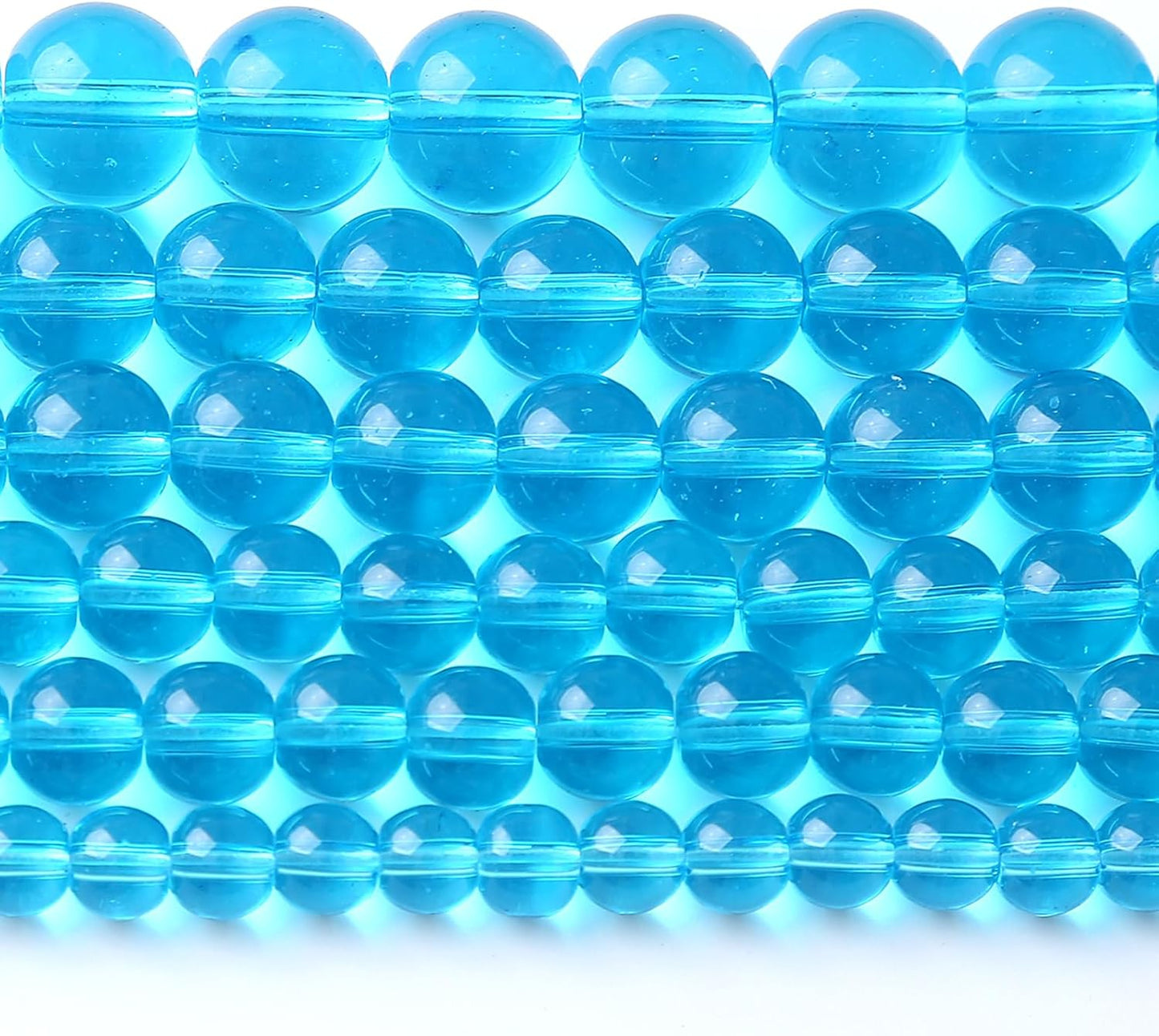 12MM Lake Blue Glass Beads Natural Gemstone Round Loose Stone Beads for Jewelry and Bracelets Making 32pcs 15"