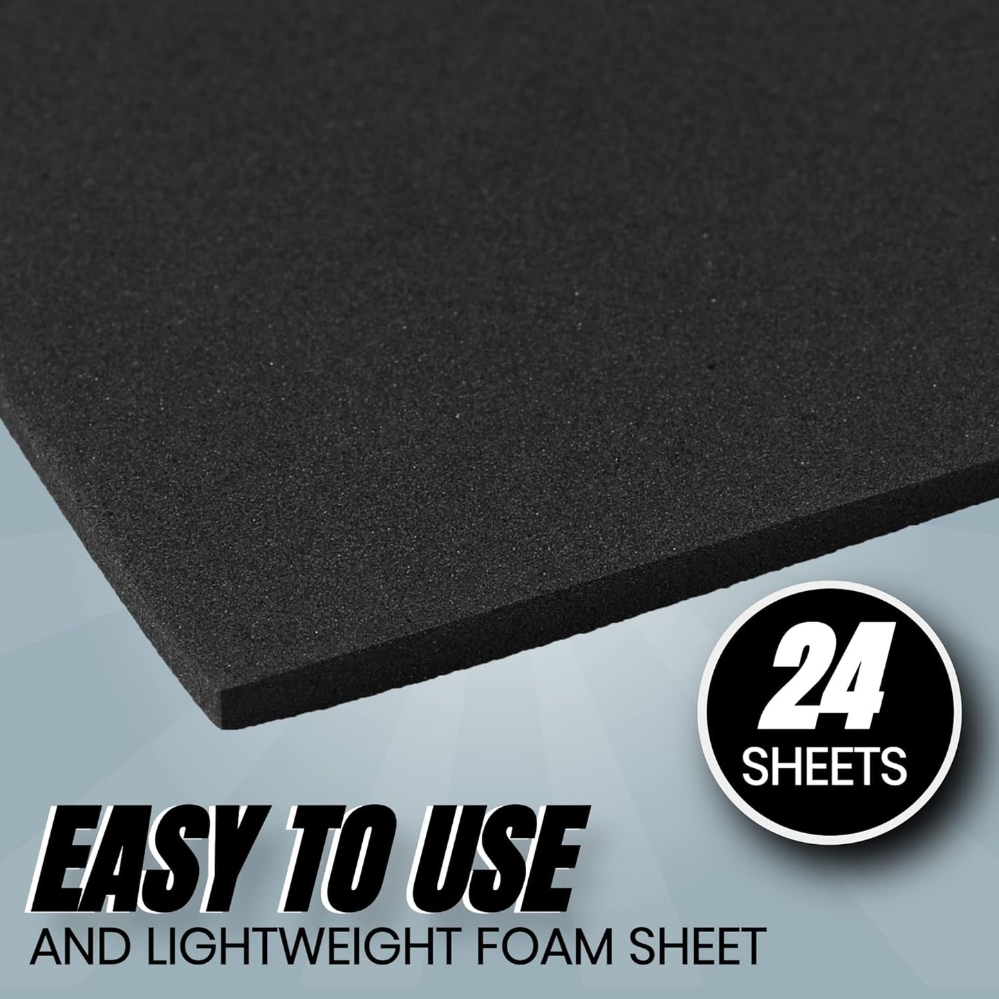 24 Ct Sheets Black EVA Cosplay Foam in 9” x 12’’ Sheets; High Density Thick Foam 85 kg/m³, 2mm (1/12”); Great for Costumes, Props, Armor, Masks, Arts and Crafts Projects - Crafty Corner