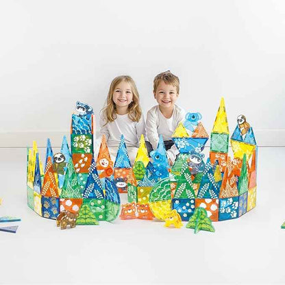 Zoo Animals Magnetic Tiles Set 108PCS | STEM-Authenticated Magnetic Building Blocks with Animal Figures | Educational Construction Toy for Toddlers & Kids Ages 3–8 (Boys & Girls)
