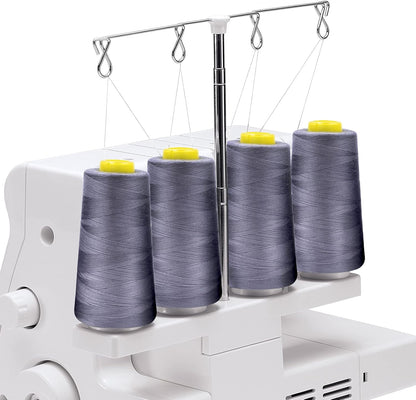 Tortoise 4 Cones of 3000 Yards Each Spool Thread for All Purpose, Serger, Overlock, Quilting, Sewing Machine - 100% Polyester - Fruit Green