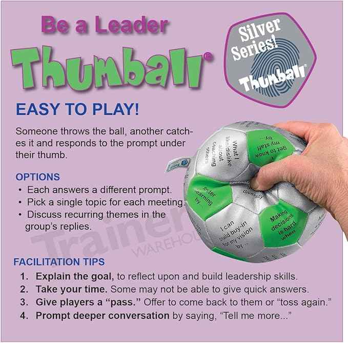 Trainers Warehouse 6" Thumball Collection, 32 Prompts for Conversation, Team Building, Relationship and Training