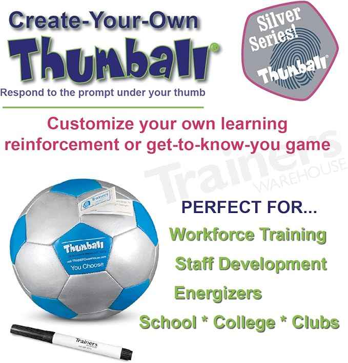 Trainers Warehouse 6" Thumball Collection, 32 Prompts for Conversation, Team Building, Relationship and Training