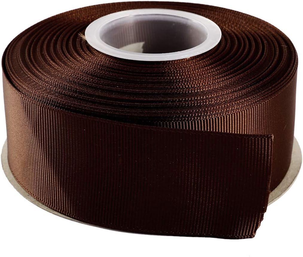 ITIsparkle 11/2" Inch Grosgrain Ribbon 25 Yards-Roll Set for Gift Wrapping Cake Decoration Party Favor Hair Braids Hair Bow Baby Shower Decoration Floral Arrangement Craft Supplies, Brown Ribbon - Crafty Corner