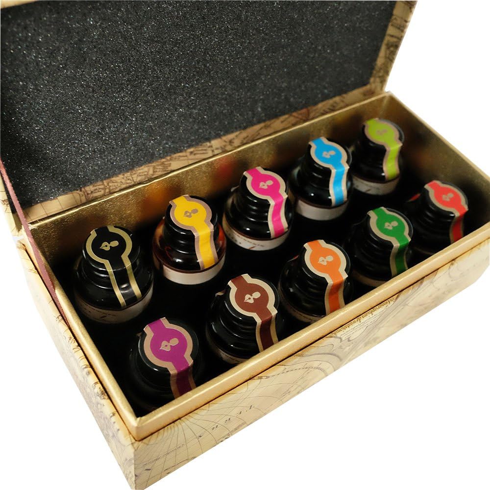 GC QUILL Dip Pen Ink, 10 Colors Fountain Dip Pen Ink Set Non-Carbon Drawing Writing Art Craft Dip Inks Bottles, 20cc Bottle 10 Colors Set LL-710 - Crafty Corner