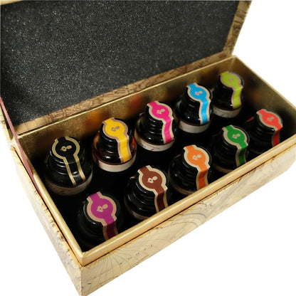 GC QUILL Dip Pen Ink, 10 Colors Fountain Dip Pen Ink Set Non-Carbon Drawing Writing Art Craft Dip Inks Bottles, 20cc Bottle 10 Colors Set LL-710 - Crafty Corner