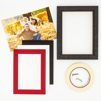 5x7 Mat for 8.5x11 Frame - Precut Mat Board Acid-Free Deep Red 5x7 Photo Matte Made to Fit a 8.5x11 Picture Frame, Premium Matboard for Family Photos, Show Kits, Art, Picture Framing, Pack of 100 Mats
