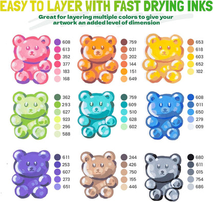 LET'S RESIN PAINT Acrylic Paint Markers Brush Tip 72 Colors,Automatic Ink Control Acrylic Paint Pens,No Bleed & Good Coverage Acrylic Markers for Coloring Books,Rock Painting,Canvas,Ceramic,Wood