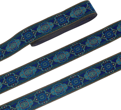 PH PandaHall 1.3 Inch Vintage Jacquard Ribbon, 7 Yards Emobridered Woven Ribbon Boho Fabric Sewing Woven Ribbon Persian Floral Trim Fringe Decor Trim for Ramadan Clothing Embellishment Decoration - Crafty Corner