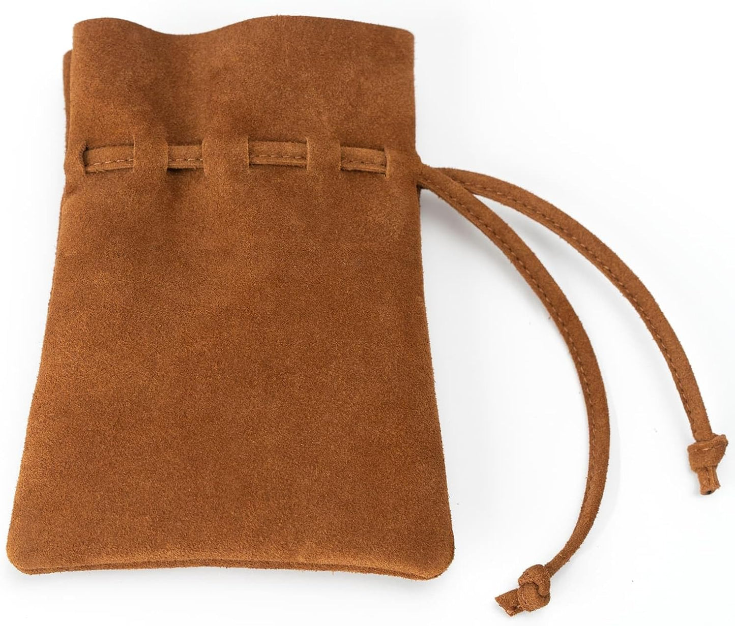 Medieval Drawstring Coin Pouch Bag, Leather Coin Pouch，Renaissance Drawstring Pouch Dice Bag, Small Coin Purse for Women/Men, Brown Swayze Suede