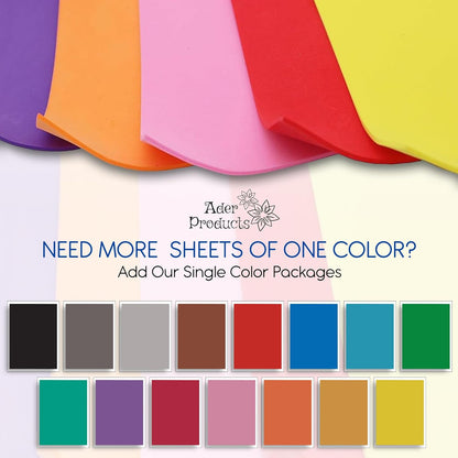EVA Foam Sheets for Crafts, 15 Assorted Colors, 9 x 12 Inch, 2mm Thickness, 15 Pack – Perfect for DIY Arts and Crafts, Foam Paper for Kids, Cosplay and Costumes - Crafty Corner