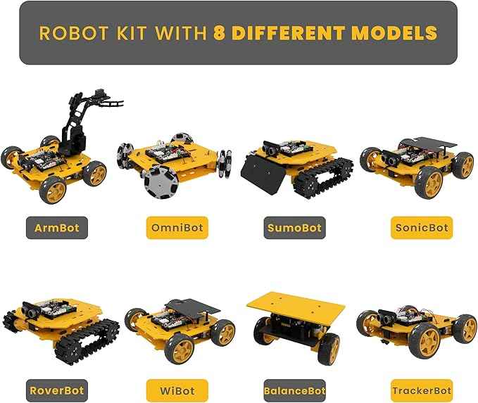 REX Evolution 8in1 Robotics Kit: Coding Robot Kit, Robotics Kit for Adults, Electronic DIY Smart Car Kit, 8 Model Robotics Set, Robot Kit