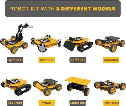 REX Evolution 8in1 Robotics Kit: Coding Robot Kit, Robotics Kit for Adults, Electronic DIY Smart Car Kit, 8 Model Robotics Set, Robot Kit