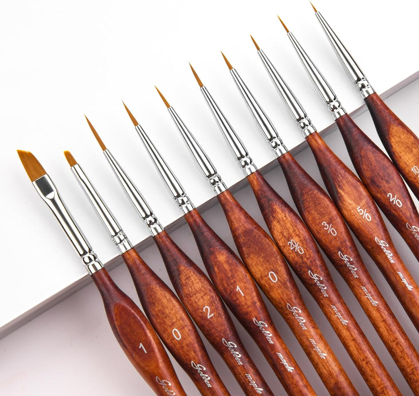 Golden Maple Miniature Model Paint Brushes-10pcs Micro Detail Paint Brush Set,Small Fine Detail Brushes for Acrylic, Oil, Watercolor & Paint by Number,Figurine