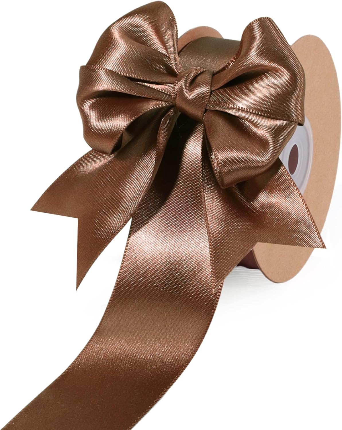 LaRibbons Brown Satin Ribbon 1 1/2 Inch 50 Yards Thin Luxury Double Faced Mocha Mousse Silk Ribbon for Flower Bouquet Crafts Gift Wrapping Wedding Decoration - Crafty Corner