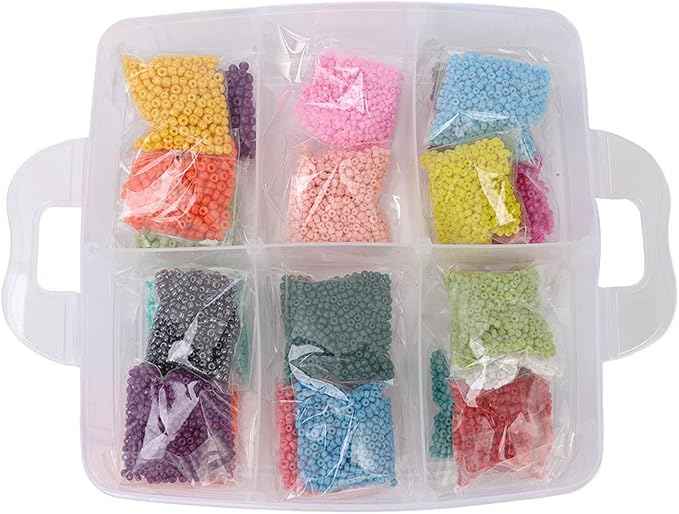 Acrylic Jewelry Making Bead Kit, DIY Beads Set with Lobster Clasp and Scissors, 26712 Colorful Beads for Bracelet Necklace Earrings Crafting, Includes Storage Box and Tools