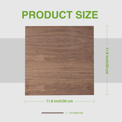 ROBOTIME 6-Pack Laser Wood Sheets 1/8" - 12 x 12 x 1/8 Inch - Basswood 2Pcs & Walnut 2Pcs & Birch 2Pcs - 3mm Plywood Sheets for Laser Cutting, Engraving & Wood Burning (Pyrography)