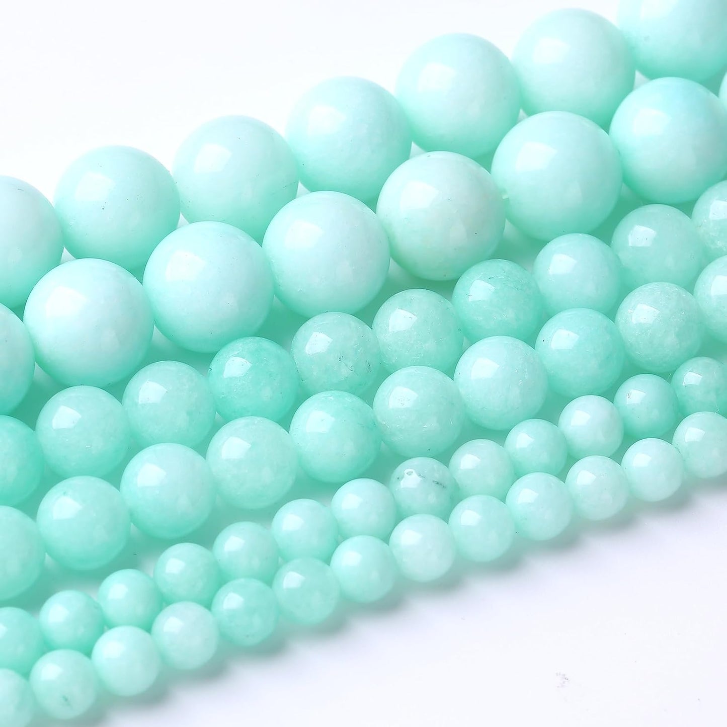 60PCS 6MM Amazonite Blue Jade Stone Beads Energy Healing Beads for DIY Jewelry Bracelet Necklace Making for Jewelry Making 15Inch