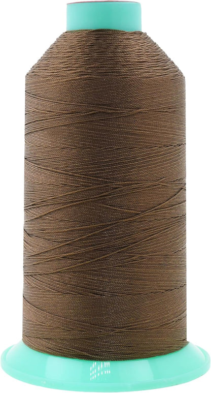 Mandala Crafts Bonded Nylon Thread Coyote Brown Heavy Duty Sewing Threads - 1250 YDs Size 138 420D T135 Tex 135 Thread for Leather Jeans Weaving Outdoor Marine Upholstery Threads