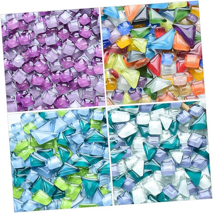 Totority DIY Mosaic Supplies Crystal Glass for Home Decor Easy to Apply Frames Tables and Stepping Stones for Creative Projects