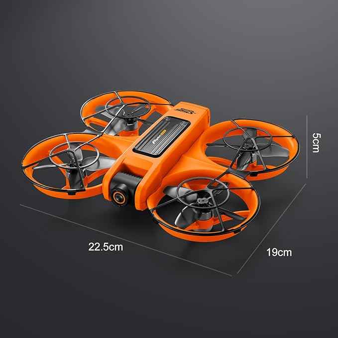 Drone With Large Screen Remote Control (4.92in) , Mini Airplane with Dual Cameras, 2 Batteries, 360° Flips, Full Propeller Guard Protection for Anti-Collision, Brushless Motor, Hovering, Quadcopter with Optical Flow Positioning, RC Helicopter for Adult...