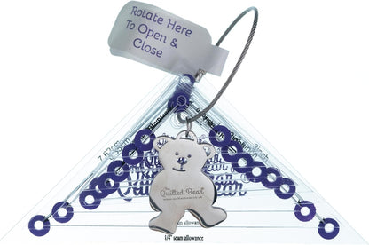 The Quilted Bear Right Angle Triangle Quilting Templates – 8 Clear Non-Slip Acrylic Quilt Templates for Precise Fabric Cutting & Stress-Free Machine Quilting - for Quilt & Sewing Supplies (¾–3")