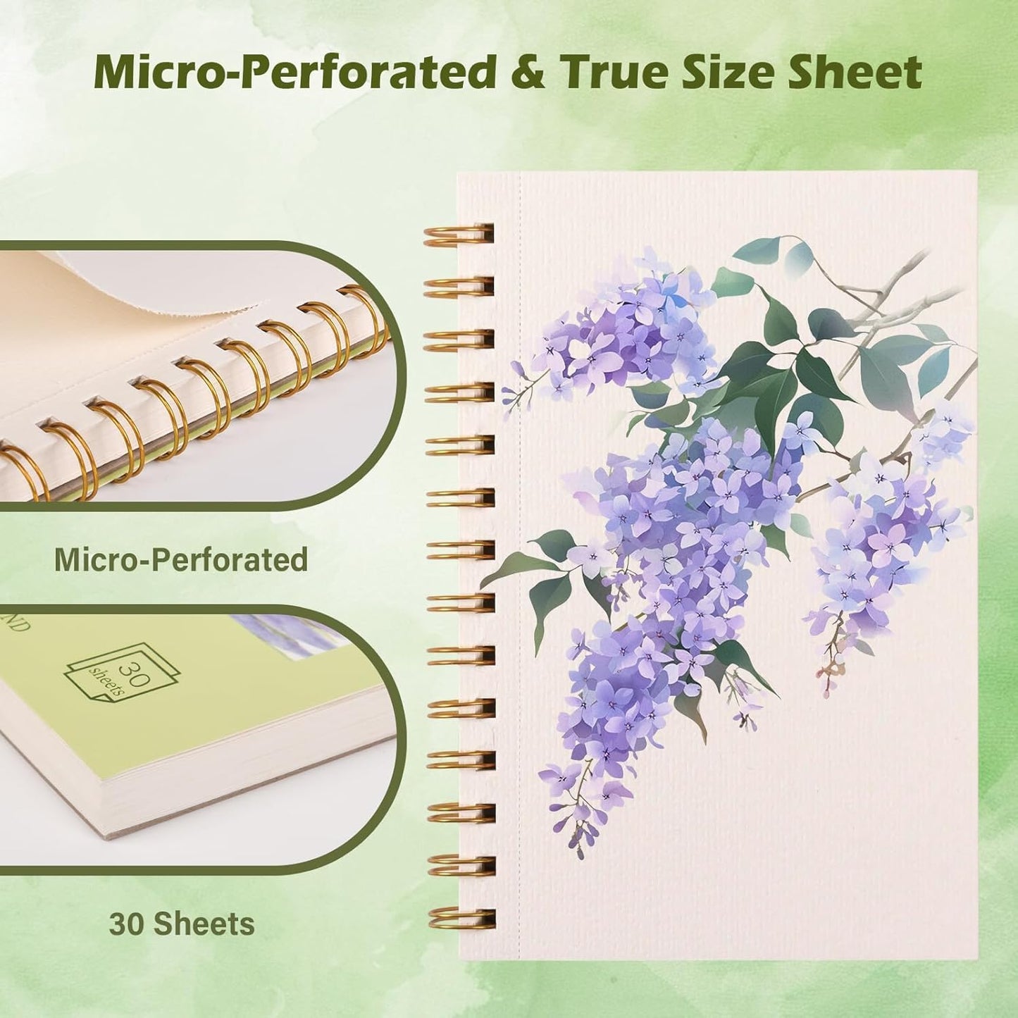2-Packs 5"x7.5"Spiral Watercolor Paper Pad - 30 Sheets 140lb/300g Acid-Free Artist Paper | Tear-Line Perforated Pages for Framing & Mixed Media |Watercolor, Art Journaling (Adults, Students, Travel)