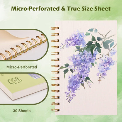 2-Packs 5"x7.5"Spiral Watercolor Paper Pad - 30 Sheets 140lb/300g Acid-Free Artist Paper | Tear-Line Perforated Pages for Framing & Mixed Media |Watercolor, Art Journaling (Adults, Students, Travel)