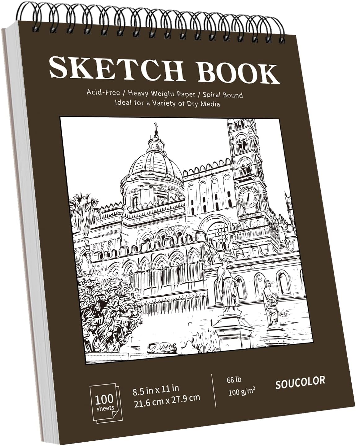 Soucolor Sketchbook 8.5x11 Hard Cover - 100 Sheets Spiral Bound Sketch Pad 8.5" x 11", 68lb/100gsm Thick Drawing Paper 8.5" x 11", Acid-Free Art Notebook for Kids Adults Classroom Teacher Must Have - Crafty Corner