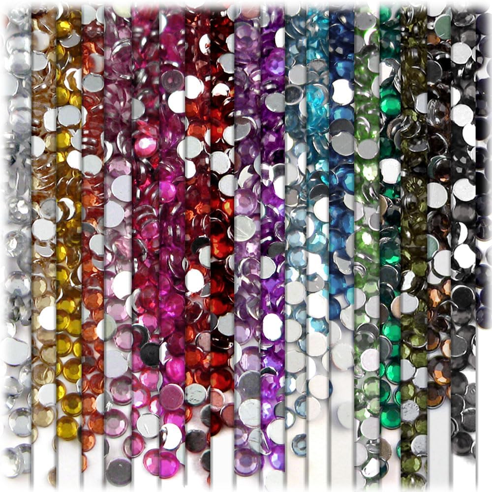 The Crafts Outlet 1,440pc Rhinestones Round 3mm (10ss) Flatback Aqua Blue AQA - Crafty Corner