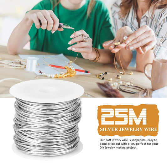 82FT Jewelry Wire 20 Gauge Tarnish-Resistant Copper Beading Wires Roll Bulk for DIY Crafts Jewelry Making, Silver Wire - Crafty Corner