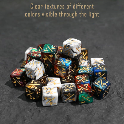 110PCS MTG Tokens & 12mm Magic Counter +1/+1 MTG Dice Set, Buff Ability Keywords Tokens Life Counters 6 Sided Dice, Compatible with Magic The Gatering CCG TCG Magic Card Game Accessories